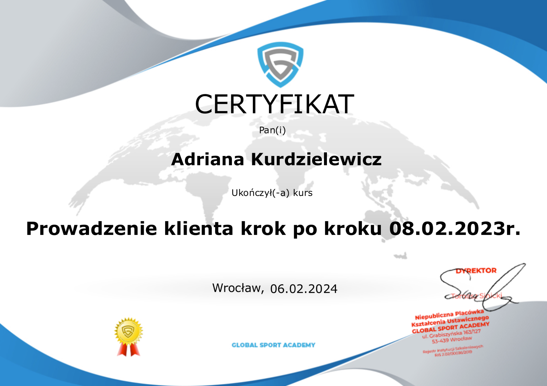 Certyfikat trenera personalnego 3