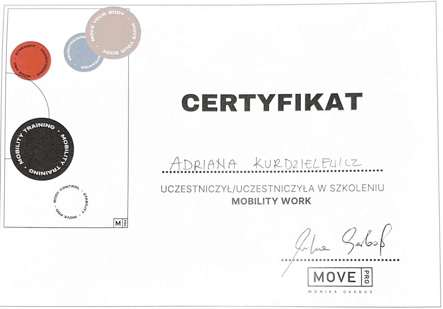 Certyfikat trenera personalnego 5